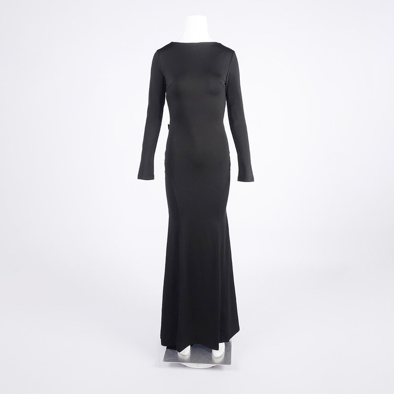 Backless Long Sleeve Maxi Dress H6786