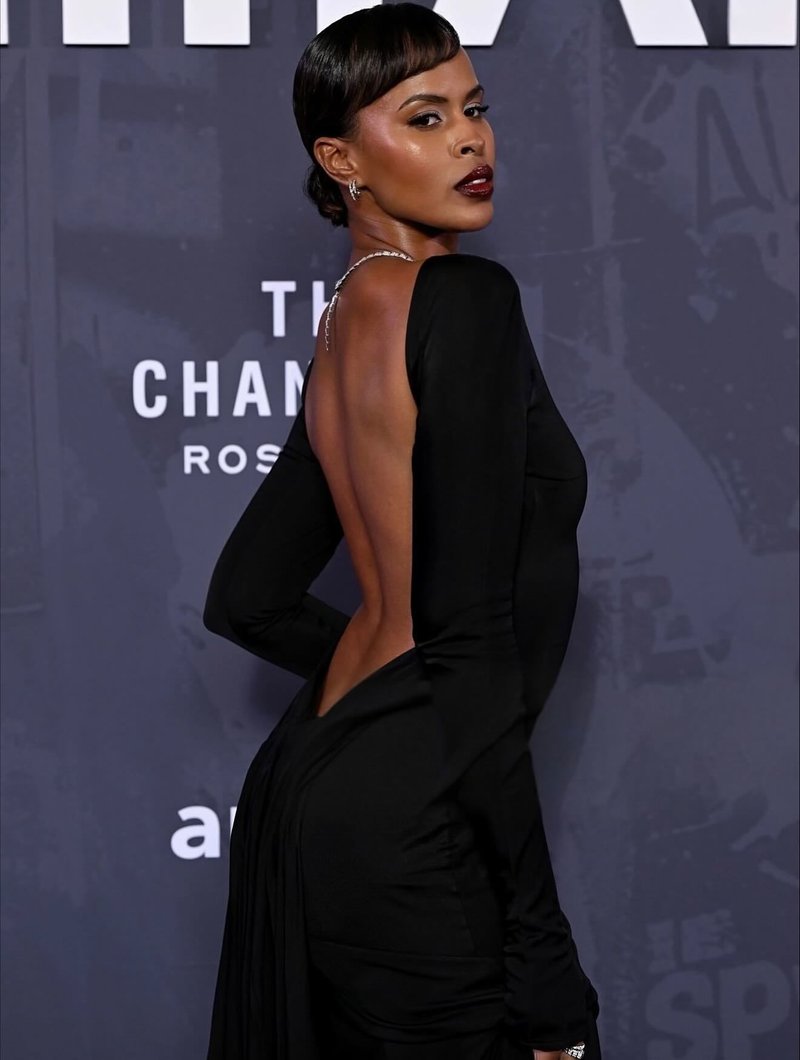 Backless Long Sleeve Velvet Gown H7018