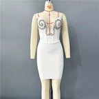 Beaded Corset Mini Wedding Dress H6801