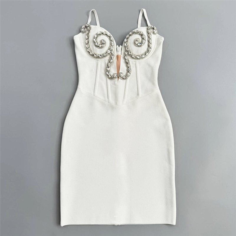 Beaded Corset Mini Wedding Dress H6801