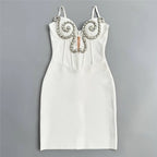 Beaded Corset Mini Wedding Dress H6801