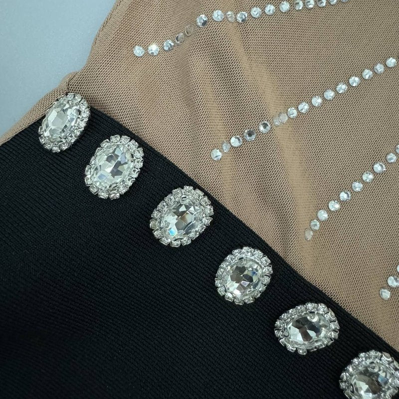 Beaded Halter High Slit Maxi Dress H6448