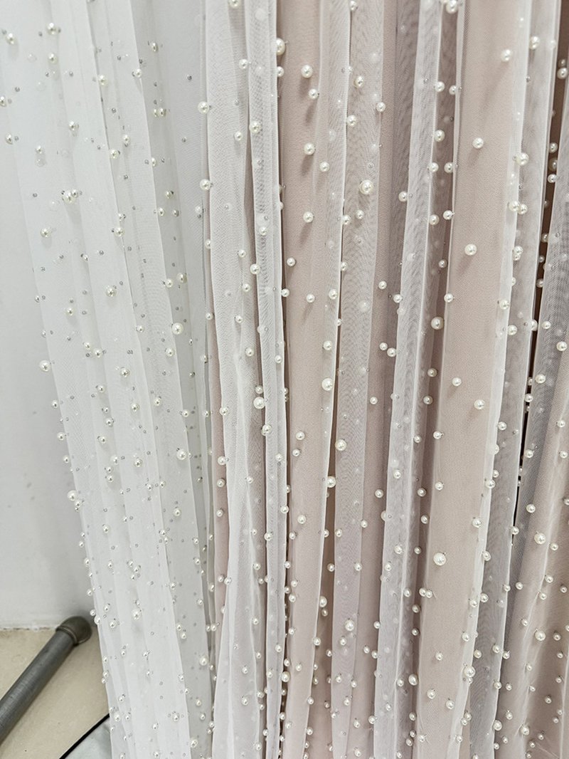 Beaded High Neck Sheer Wedding Gown H6730