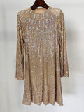 Beaded Long Sleeve Cocktail Dress H6859