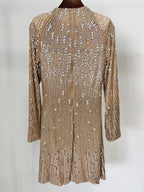 Beaded Long Sleeve Cocktail Dress H6859
