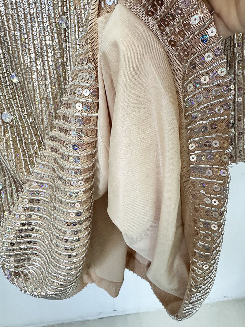 Beaded Long Sleeve Cocktail Dress H6859
