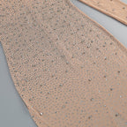Beige Embellished Long Sleeve Maxi Dress H6714