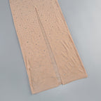 Beige Embellished Long Sleeve Maxi Dress H6714