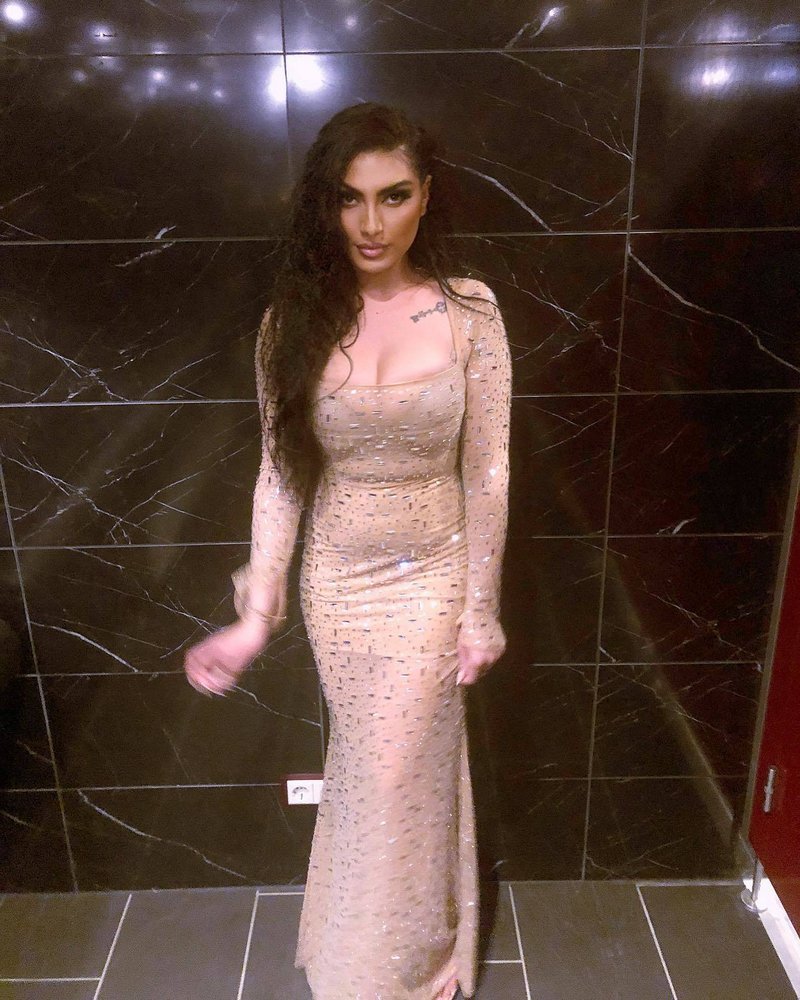 Beige Sequin Long Sleeve Maxi Dress H6270