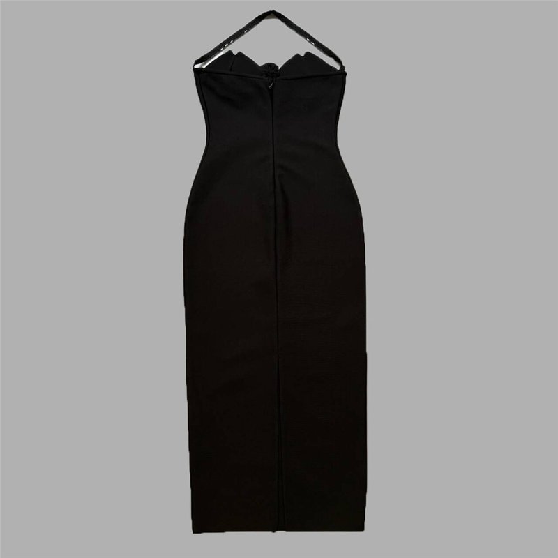Bejeweled Halter Black Mermaid Gown H6430