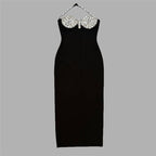 Bejeweled Halter Black Mermaid Gown H6430