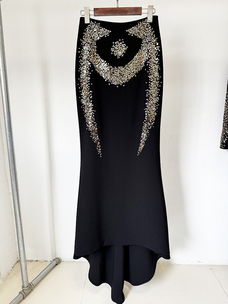 Bejeweled High Neck Two-Piece Gown H6724
