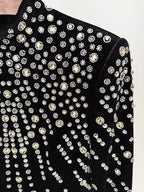 Bejeweled High Neck Velvet Gown H6746