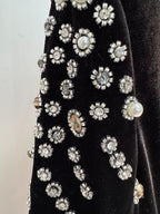 Bejeweled High Neck Velvet Gown H6746