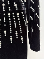Bejeweled High Neck Velvet Gown H6746
