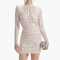 Bejeweled Long Sleeve Bodycon Dress H6668