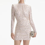Bejeweled Long Sleeve Bodycon Dress H6668