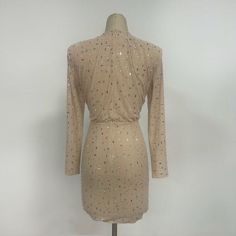Bejeweled Long Sleeve Bodycon Dress H6668