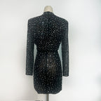 Bejeweled Long Sleeve Bodycon Dress H6668