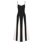 Black and Ivory Split Maxi Dress H6487