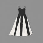 Black and Ivory Split Maxi Dress H6487