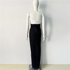 Black and White Button Front Maxi Dress H6415