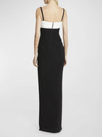 Black and White Button Front Maxi Dress H6743