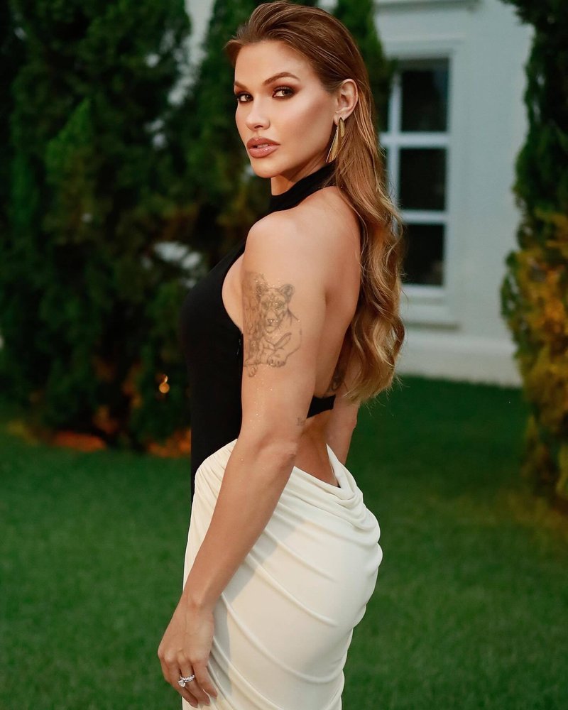 Black and White Halter Mermaid Gown H6993