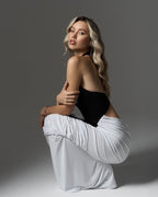 Black and White Halter Mermaid Gown H6993