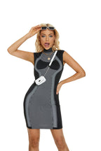 Black and White Stripe Bodycon Dress H3615