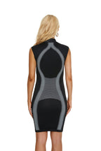 Black and White Stripe Bodycon Dress H3615