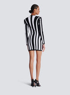 Black and White Striped Bodysuit H6505