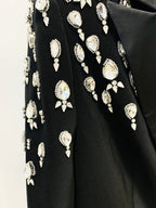 Black Beaded Shoulder Blazer Dress H6241