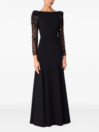 Black Beaded Sleeve Maxi Dress H6998