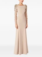 Black Beaded Sleeve Maxi Dress H6998