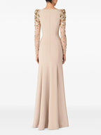 Black Beaded Sleeve Maxi Dress H6998