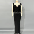 Black Beaded Sleeveless Maxi Dress H6800