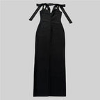 Black Beaded Sleeveless Maxi Dress H6800