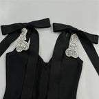 Black Beaded Sleeveless Maxi Dress H6800