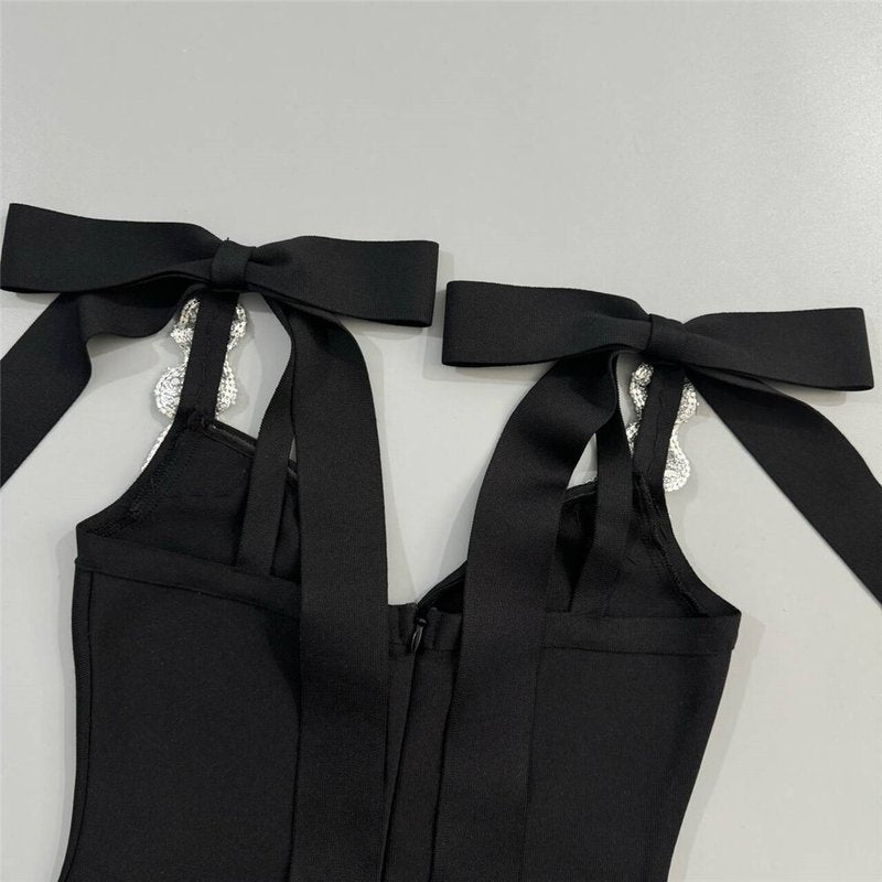 Black Beaded Sleeveless Maxi Dress H6800