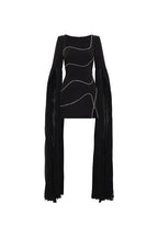 Black Beaded Sleeveless Mini Dress H6694
