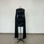 Black Beaded Sleeveless Mini Dress H6694