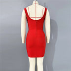 Black Beaded Strapless Bodycon Dress H6795