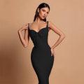 Black Beaded Strappy Mermaid Dress H6575