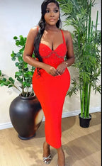Black Beaded Strappy Mermaid Dress H6575