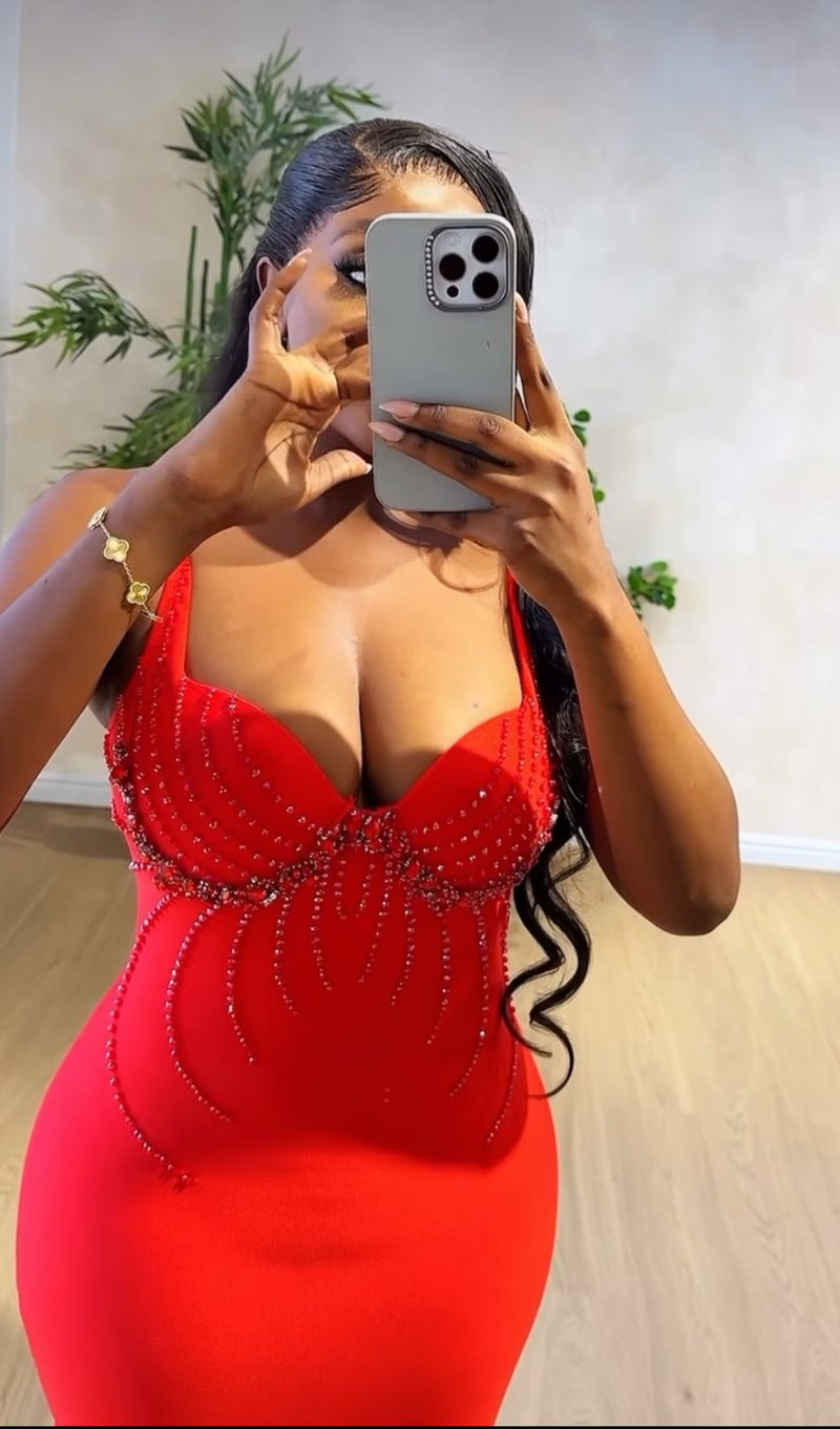 Black Beaded Strappy Mermaid Dress H6575