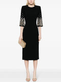 Black Bell Sleeve Midi Dress H6510