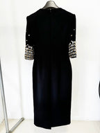 Black Bell Sleeve Midi Dress H6510