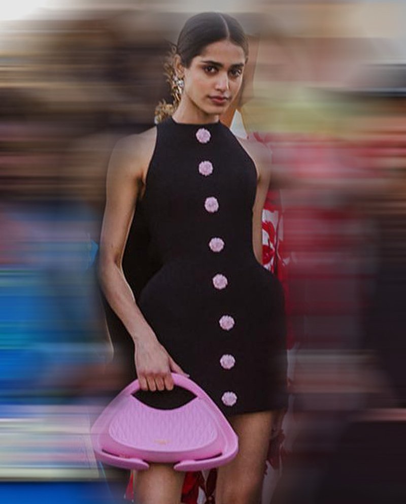 Black Button Front Mini Dress H6390