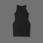 Black Button Front Mini Dress H6390